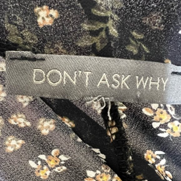 Don’t Ask Why Womens Low Cut & Loose Fitting Floral Romper Size 4 Black - Picture 3 of 4